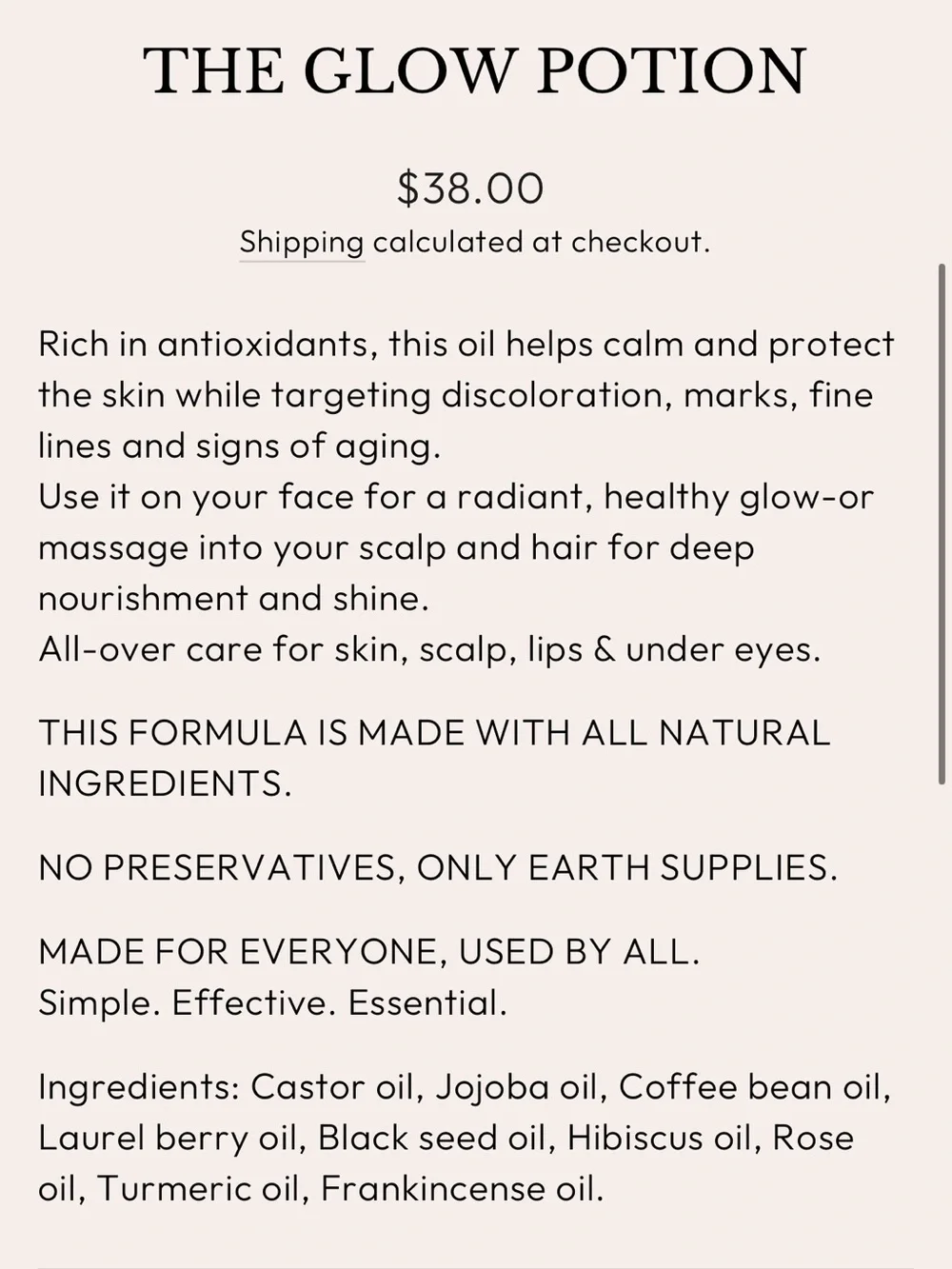 NKD Beauty Glow Potion Face & Body Illuminating Oil 1 oz